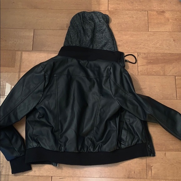 Leather Jacket with Hood - Picture 3 of 3